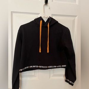 Cropped black hoodie